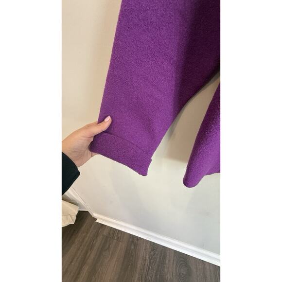 Eileen Fisher Womens Purple Wool Coat Cape Open Front Cuff Sleeves Size S 1796 - Picture 7 of 10